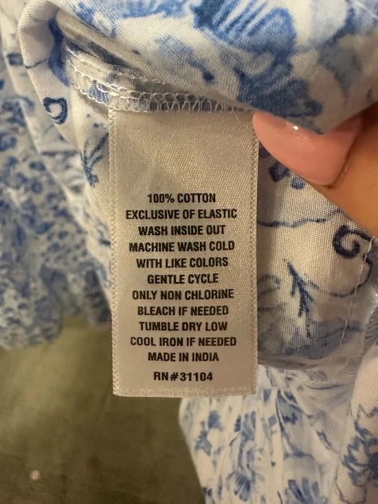 NWT Crown & Ivy Square Neck Blue and White Floral Tie Back Midi Dress Size 3X - Picture 4 of 5